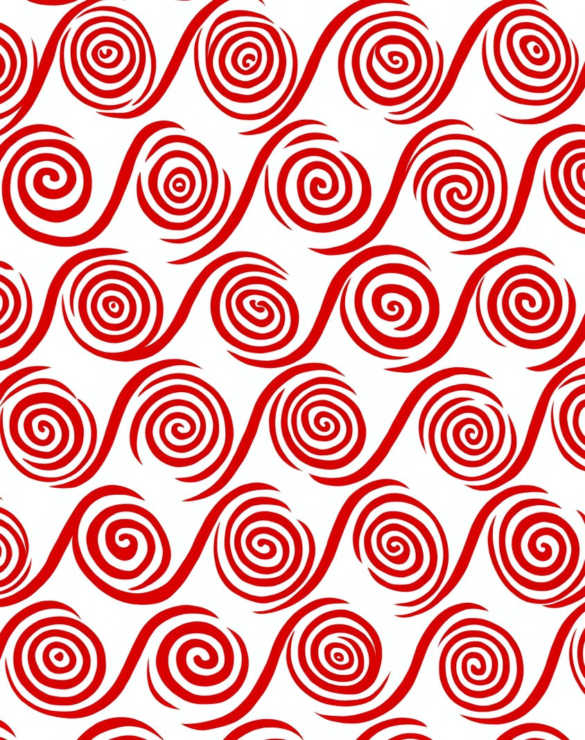 Crimson Swirl Wave Harmony Rug