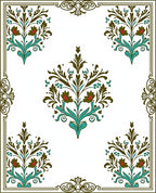 Ornate Floral Patterned Art Nouveau Rug
