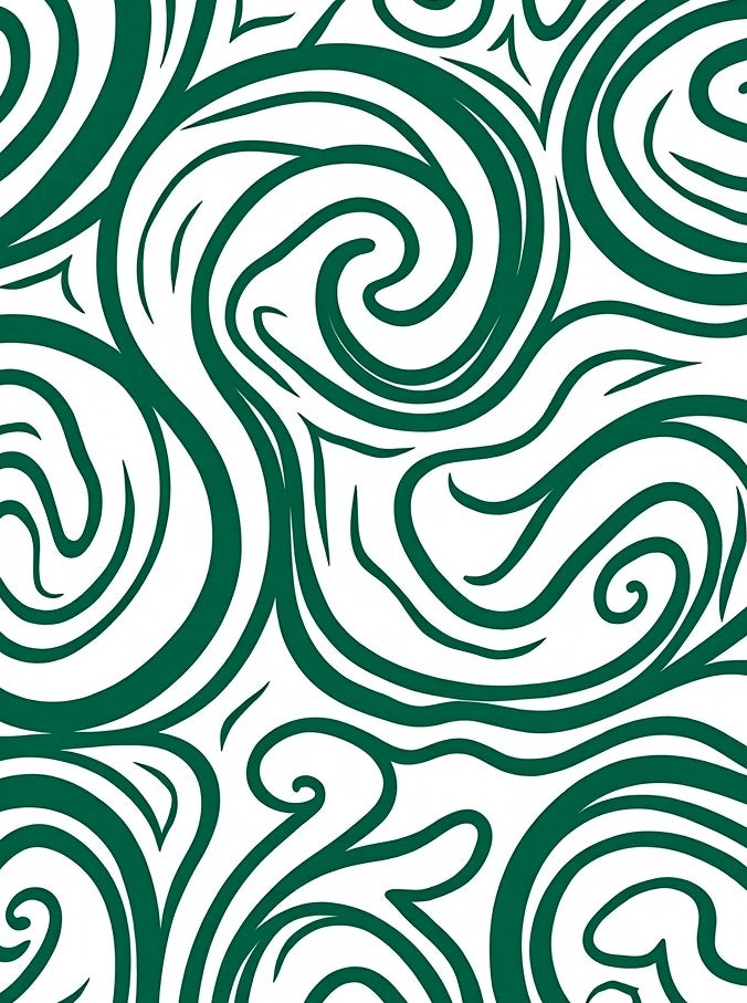 Emerald Swirl Pattern Traditional Design Rug