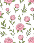 Pink Floral Branches Pattern Rug