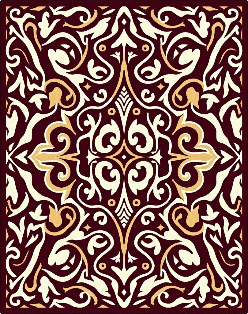 Ornate Swirls Patterned Regal Rug