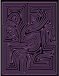 Abstract Pink Maze Pattern Rug