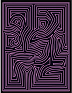 Abstract Pink Maze Pattern Rug