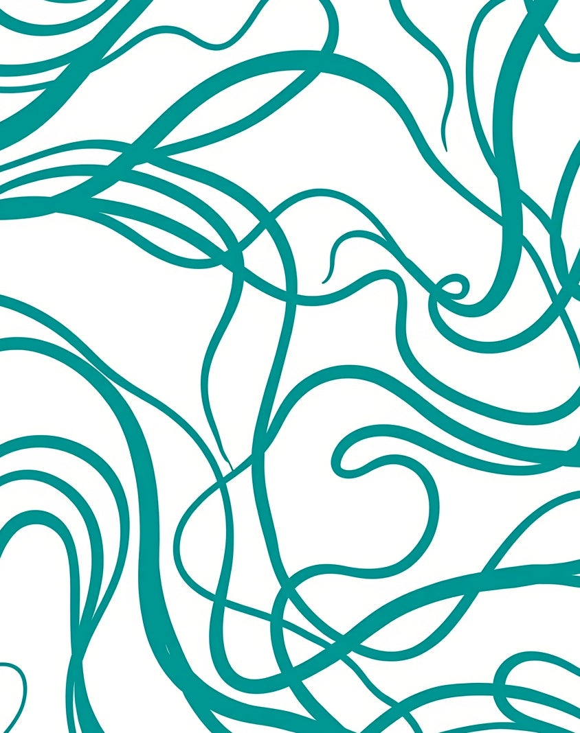 Teal Swirl Abstract Pattern Rug