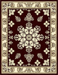 Ornate Floral Medallion With Border Rug