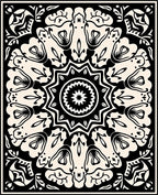 Mono Floral Mandala Pattern Rug
