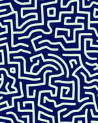 Abstract Maze Pattern Rug