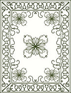 Ornate Floral Patterned Scrollwork Rug
