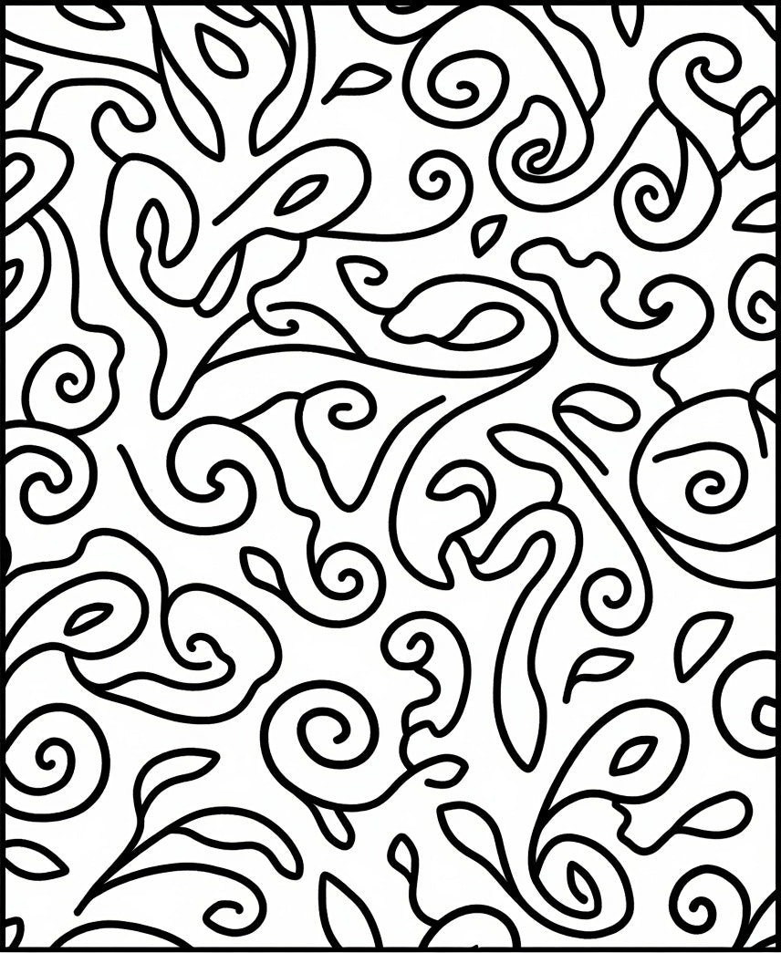 Organic Swirls Pattern Design Rug