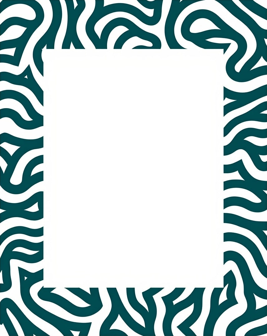 Teal And White Abstract Pattern Rug