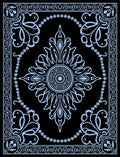 Intricate Blue Floral Mandala Pattern Rug