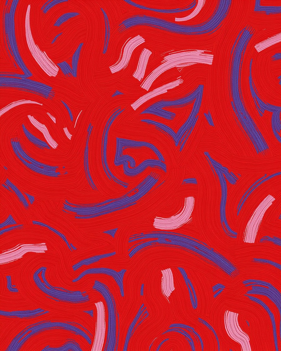 Bold Swirling Abstract Brushstroke Design Rug