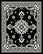 Classic Black Ivory Floral Mandala Rug