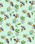 Whimsical Bees and Leaves Pattern Rug