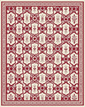 Elegant Red Floral Scroll Rug