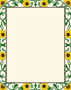 Yellow Sunflowers Vine Border Rug