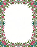 Pink Floral Vine Border Design Rug