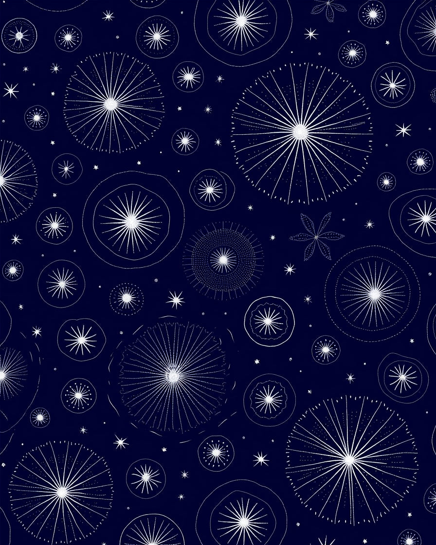 Midnight Bloom Starburst Pattern Rug