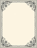 Ornate Black Scroll Floral Design Rug