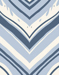 Abstract Blue Wavy Chevron Pattern Rug