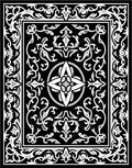 Ornate Flourish Black White Intricate Rug