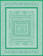 Emerald Green Intricate Geometric Pattern Rug