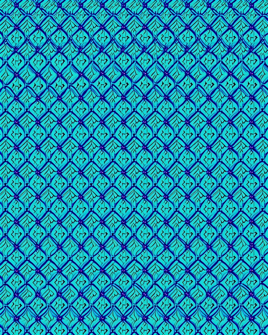 Oceanic Blue Interlocking Pattern Rug