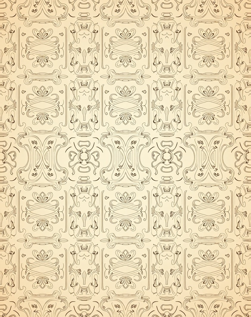 Art Nouveau Floral Scrollwork Pattern Rug