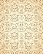 Art Nouveau Floral Scrollwork Pattern Rug