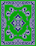 Bright Green Floral Swirl Pattern Rug