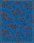 Vibrant Blue Autumn Leaf Branch Rug