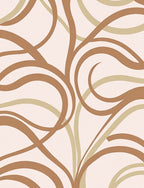 Brown Beige Swirl Abstract Pattern Rug