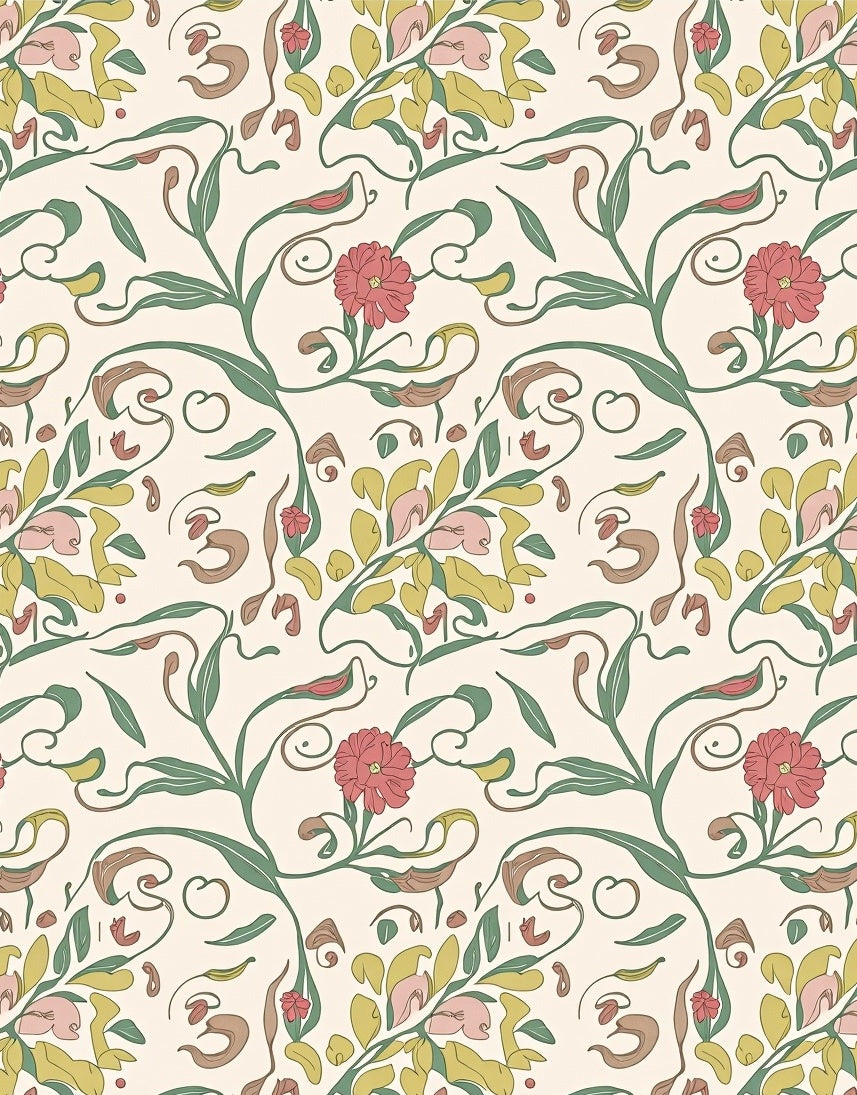 Spring Floral Vines Pattern Rug