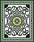 Detailed Floral Patterned Green Artwork Rug