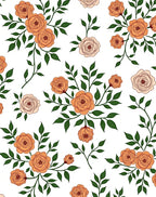 Peach Floral Branchs Pattern Rug