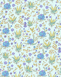 Whimsical Floral Pattern With Blue Accents Rug
