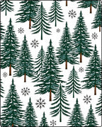 Evergreen Forest Snowflakes Rug
