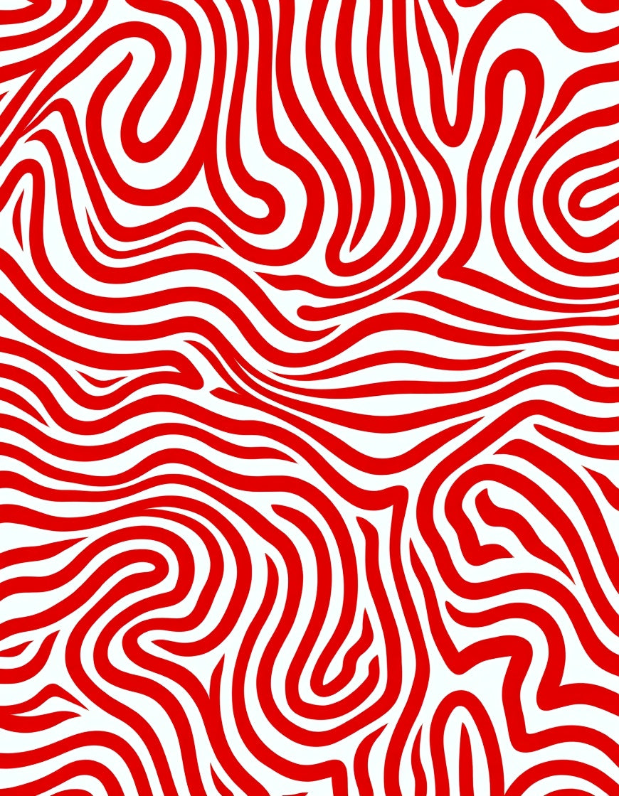 Crimson Red Abstract Swirl Rug