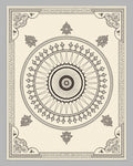 Mandala Floral Frame Decorative Rug
