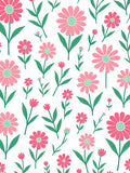 Pink Green Floral Pattern Design Rug