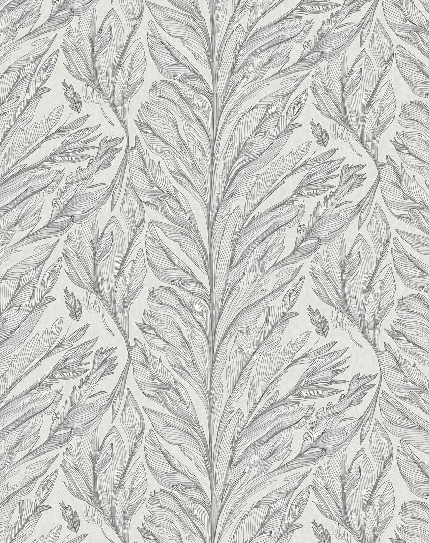 Feather Fan Pattern Delicate Lines Rug