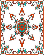 Ornate Floral Medallion Patterned Rug