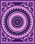 Ornate Purple Pink Mandala Pattern Rug