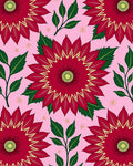 Crimson Yellow Burst Floral Garden Rug