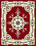 Intricate Floral Bordered Medallion Rug