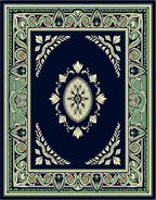 Art Nouveau Floral Border Design Rug