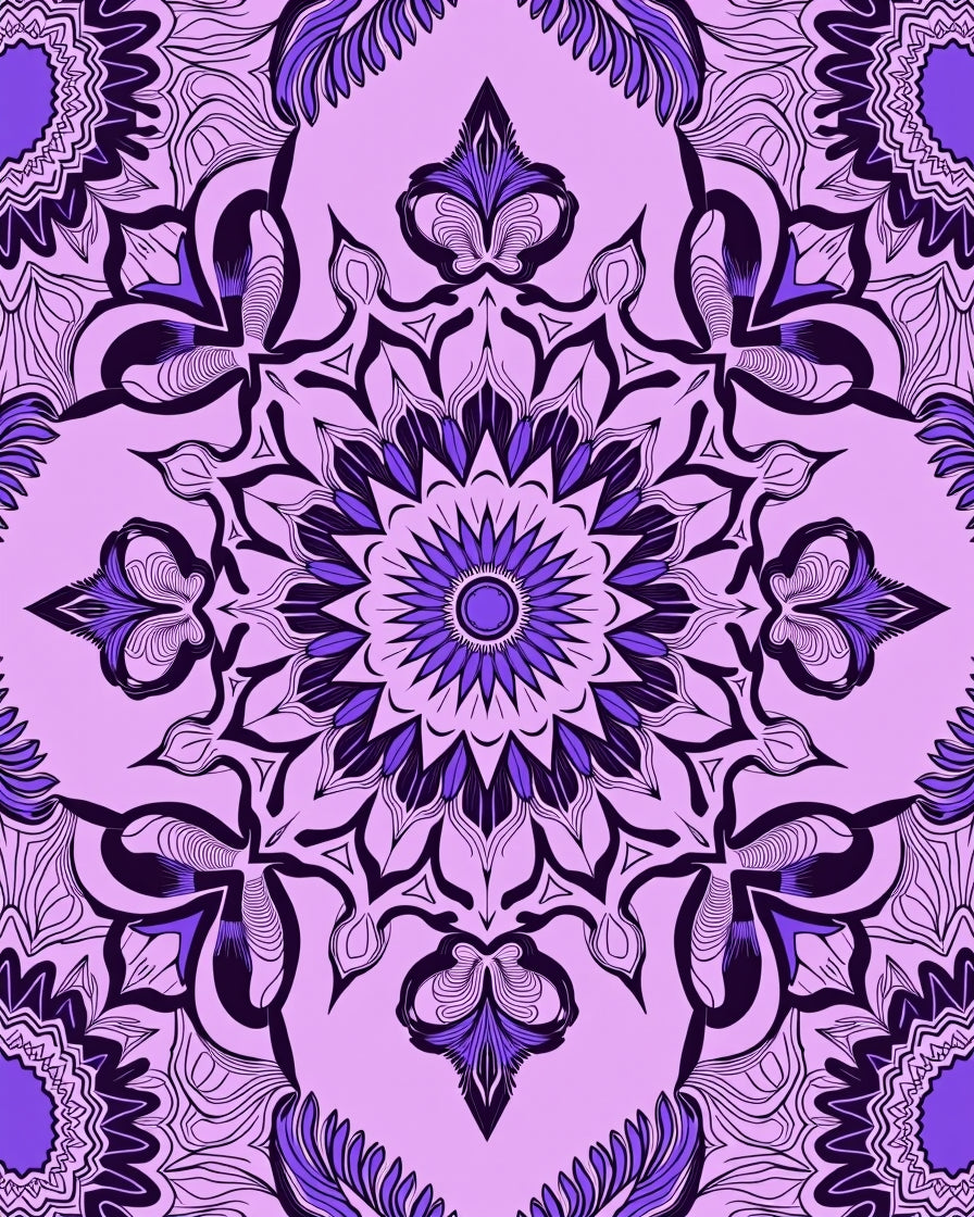 Lush Violet Mandala Patterned Rug