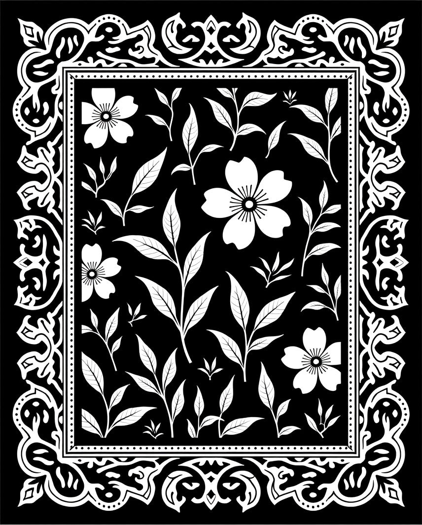 Floral And Leaf Pattern Rug
