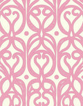 Pink Swirl Cream Pattern Rug
