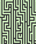 Light Green Dark Maze Pattern Rug